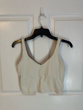 Lululemon Ribbed V-Neck Cropped Tank Top - Cream